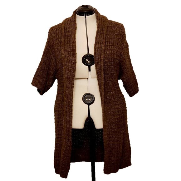 Chico's Sweaters - Chico's Knee Length 3/4 Sleeve Open Front Cardigan Sweater, Size 2 (L)